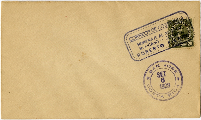 Image: airmail flight cover: Correos de Costa Rica
