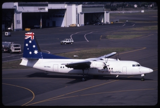 Image: slide: Ansett Express Shuttle, Fokker F.50, Sydney Airport (SYD)
