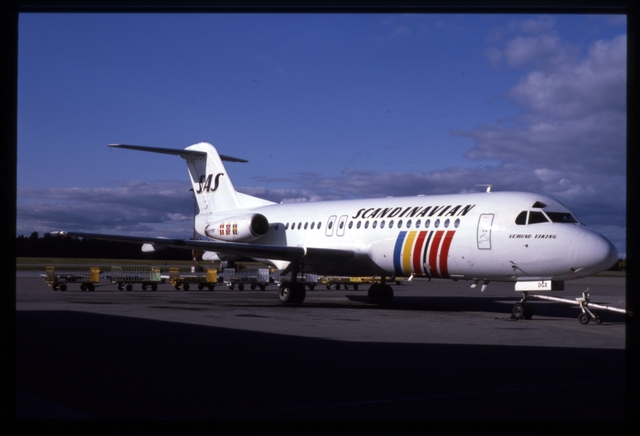 Slide: Scandinavian Airlines (SAS), Fokker F.28 Fellowship, Stockholm Arlanda Airport (ARN)