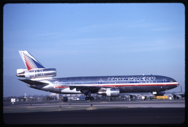 Slide: Transaero Airlines, McDonnell Douglas DC-10-30, Los Angeles International Airport (LAX)