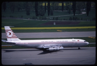 Image: slide: Turk Hava Yollari (THY) Turkish Airlines, Boeing 707-321B, Zurich Airport (ZRH)