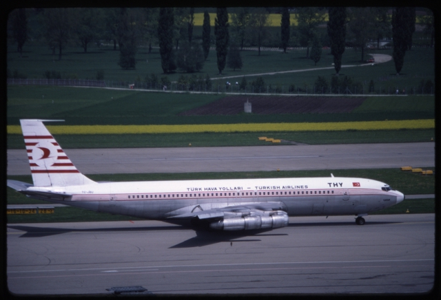 Slide: Turk Hava Yollari (THY) Turkish Airlines, Boeing 707-321B, Zurich Airport (ZRH)