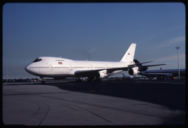 Slide: TWA (Trans World Airlines), Boeing 747-200, John F. Kennedy International Airport (JFK)