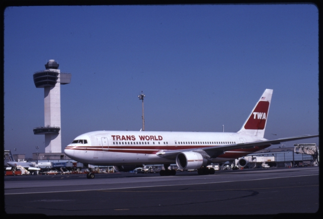 Slide: TWA (Trans World Airlines), Boeing 767-200, John F. Kennedy International Airport (JFK)
