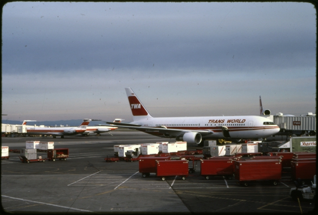 Slide: TWA (Trans World Airlines), Boeing 767-200, San Francisco International Airport (SFO)
