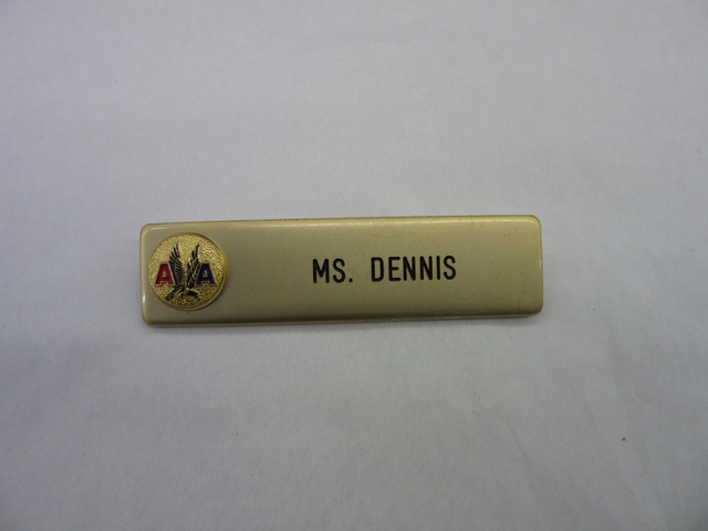 Name pin: American Airlines, Ms.Dennis
