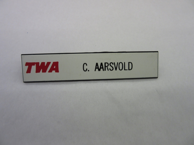 Name pin: TWA (Trans World Airlines), C. Aasvold