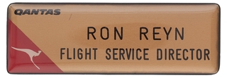 Image: name pin: Qantas Airways, Ron Reyn