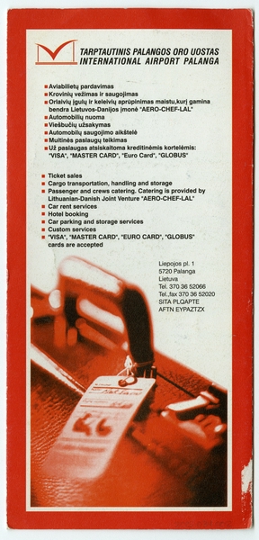 Image: timetable: Air Lithuania, winter schedule