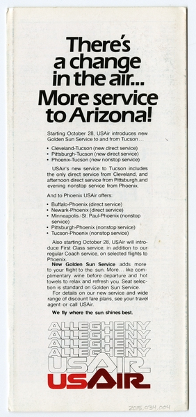 Image: timetable: USAir and Allegheny Airlines