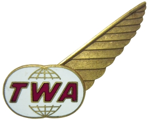 Image: air hostess wing: TWA (Trans World Airlines)