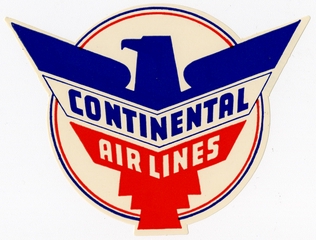 Image: luggage label: Continental Air Lines