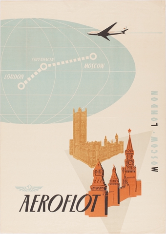 Poster: Aeroflot Soviet Airlines, Moscow to London