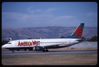 Image: slide: America West Airlines, Boeing 737-300, San Jose International Airport (SJC)