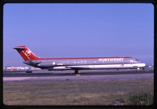 Image: slide: Northwest Airlines, Douglas DC-9 Series 50, John F. Kennedy International Airport (JFK)