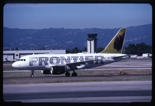 Image: slide: Frontier Airlines, Airbus A318, San Jose International Airport (SJC)