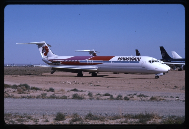 Slide: Hawaiian Airlines, Douglas DC-9-30, Mohave Airport (MHV)