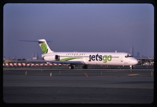 Image: slide: Jetsgo, McDonnell Douglas MD-83, Newark International Airport (EWR)