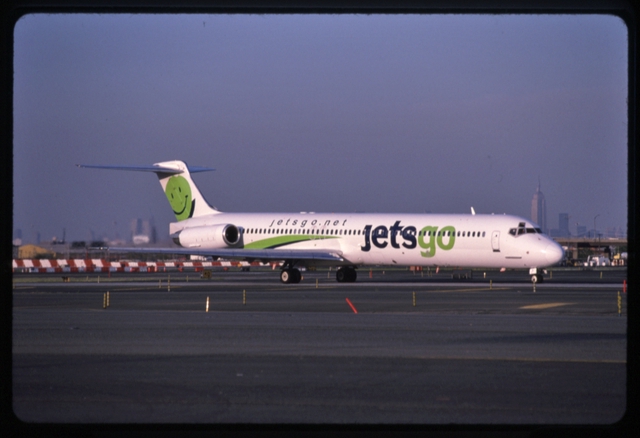 Slide: Jetsgo, McDonnell Douglas MD-83, Newark International Airport (EWR)