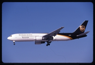 Image: slide: UPS Cargo, Boeing 767, San Jose International Airport (SJC)