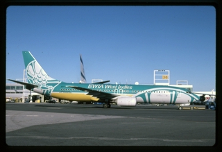 Image: slide: British West Indies Airways (BWIA), Boeing 737-800, John F. Kennedy International Airport (JFK)