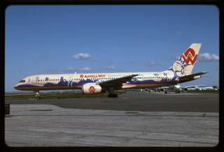 Image: slide: America West Airlines, Boeing 757-200, John F. Kennedy International Airport (JFK)