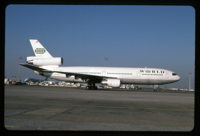 Slide: World Airways, McDonnell Douglas DC-10, John F. Kennedy International Airport (JFK)