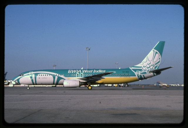 Slide: British West Indies Airways (BWIA), Boeing 737-800, John F. Kennedy International Airport (JFK)