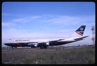 Image: slide: British Airways, Boeing 747-200, John F. Kennedy International Airport (JFK)