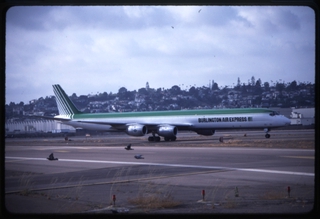 Image: slide: Burlington Air Express, Douglas DC-8-63, San Diego International Airport (SAN)