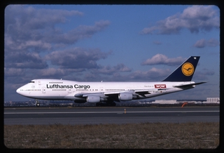 Image: slide: Lufthansa Cargo, Boeing 747-200, John F. Kennedy International Airport (JFK)