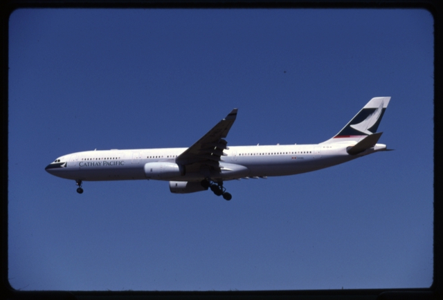 Slide: Cathay Pacific Airways, Airbus A330-300, Melbourne Airport (MEL)