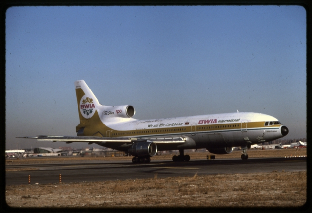 Slide: BWIA International Airways, Lockheed L-1011-500 TriStar, John F. Kennedy International Airport (JFK)