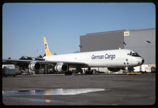 Image: slide: German Cargo, Douglas DC-8, John F. Kennedy International Airport (JFK)