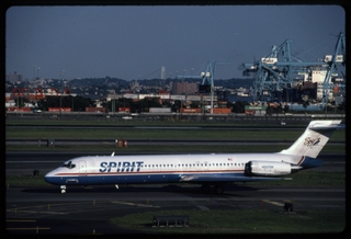 Image: slide: Spirit Airlines, Douglas DC-9, Newark International Airport (EWR)