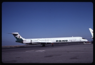Image: slide: Reno Air, McDonnell Douglas MD-80, San Francisco International Airport (SFO)