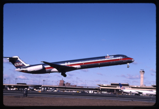 Slide: USAir, McDonnell Douglas MD-80, Newark International Airport (EWR)