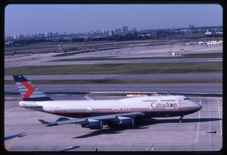 Image: slide: Canadian Airlines International, Boeing 747-400, Toronto Pearson International Airport (YYZ)