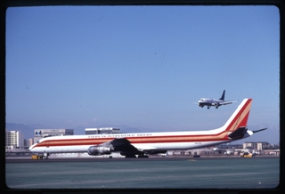 Image: slide: American International Airways Cargo, Douglas DC-8-60, Los Angeles International Airport (LAX)