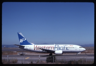 Image: slide: Western Pacific Airlines, Boeing 737-300, San Francisco International Airport (SFO)