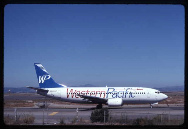 Slide: Western Pacific Airlines, Boeing 737-300, San Francisco International Airport (SFO)