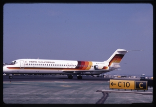 Image: slide: Aero California, Douglas DC-9, Los Angeles International Airport (LAX)