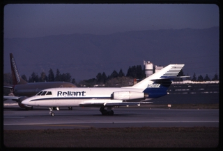 Image: slide: Reliant Airlines, Dassault Falcon 20, San Jose International Airport (SJC)