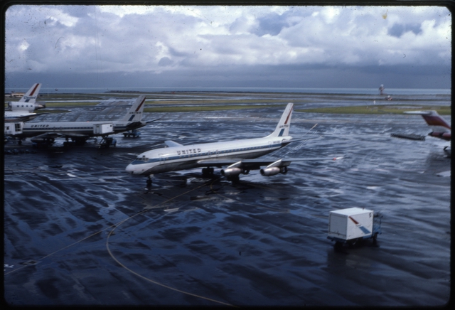 Slide: San Francisco International Airport (SFO), United Airlines, Douglas DC-8 [digital image]