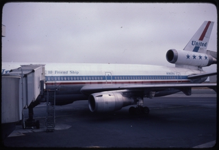 Image: slide: San Francisco International Airport (SFO), United Airlines, McDonnell Douglas DC-10-10 [digital image]