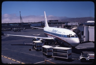 Image: slide: San Francisco International Airport (SFO), United Airlines, Boeing 737-200 [digital image]