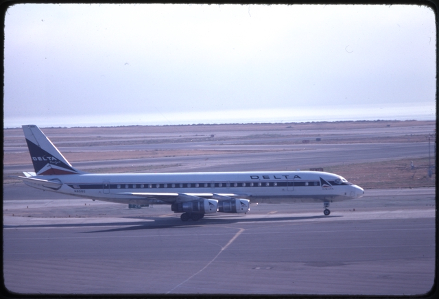 Slide: San Francisco International Airport (SFO), Delta Air Lines, Douglas DC-8-50 [digital image]
