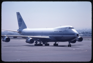 Image: slide: San Francisco International Airport (SFO), Pan American World Airways, Boeing 747-100 [digital image]