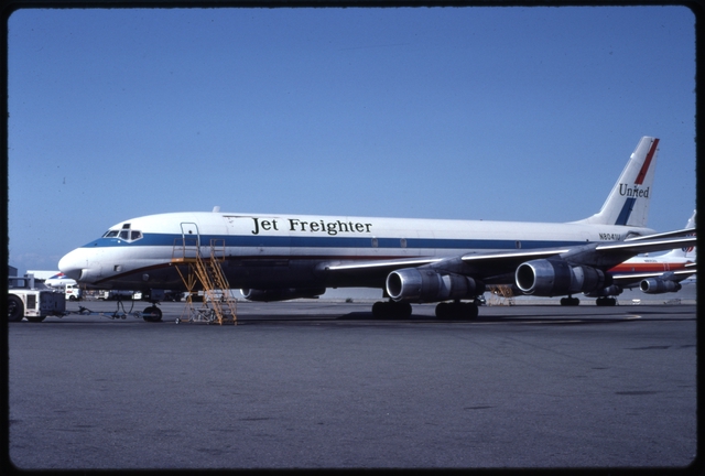 Slide: San Francisco International Airport (SFO), United Airlines Douglas DC-8-50F [digital image]