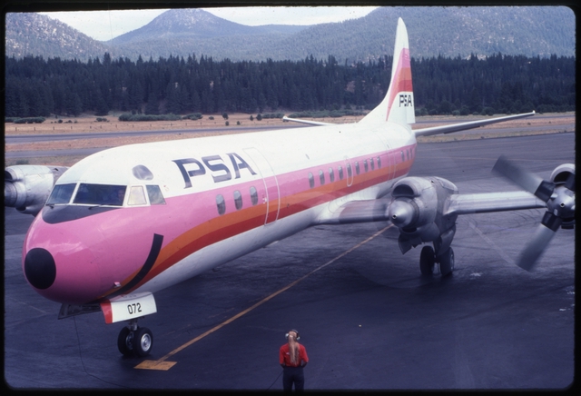 Slide: PSA (Pacific Southwest Airlines), Lockheed L-188 Electra [digital image]